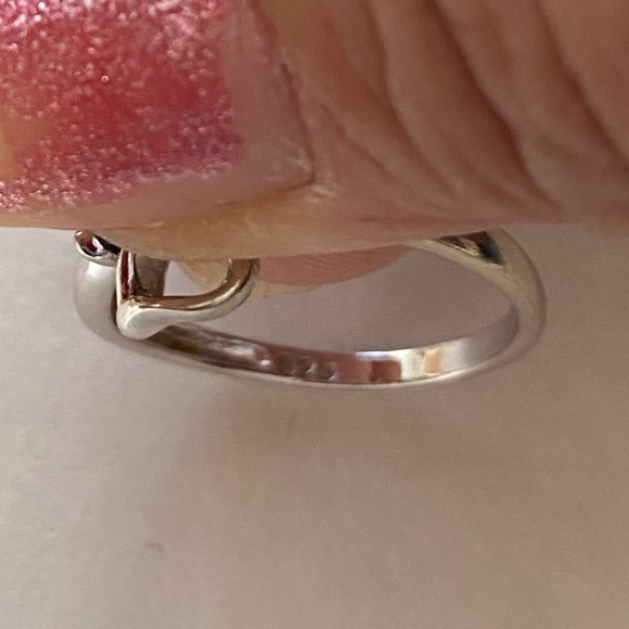 Blue gemstone heart sterling silver ring - Picture 4 of 4